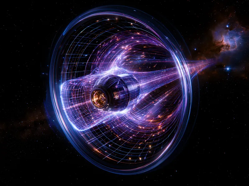 Artistic visualization of Spacetime Metric Engineering.