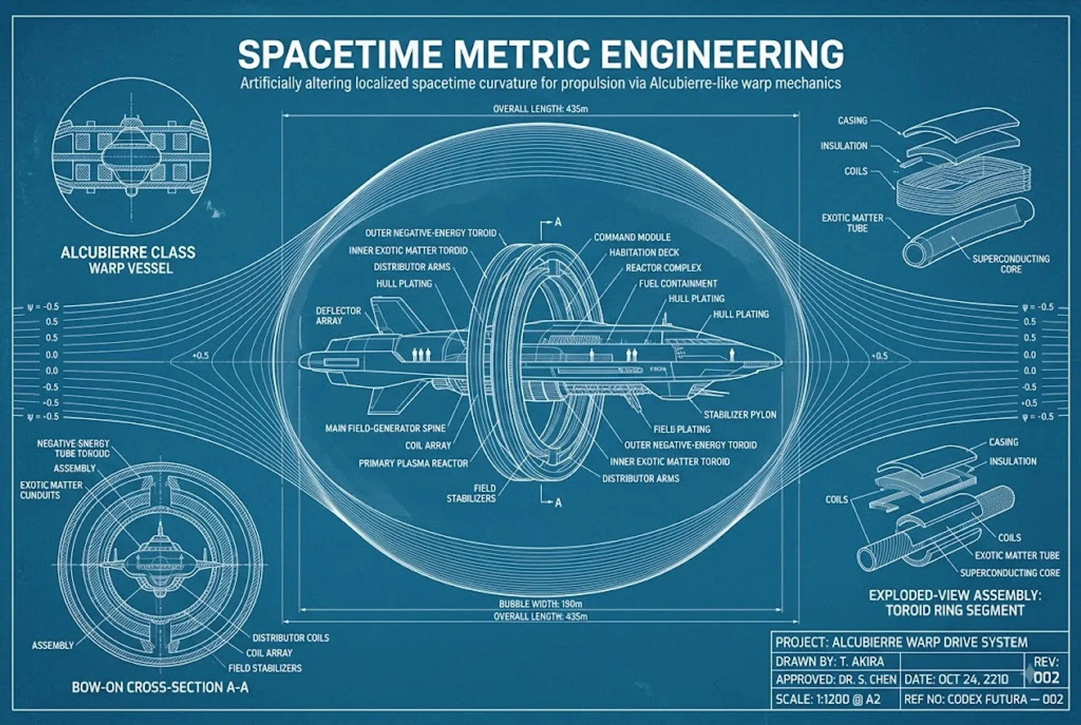 Blueprint engineering schematic for Spacetime Metric Engineering.