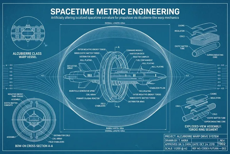 Blueprint engineering schematic for Spacetime Metric Engineering.