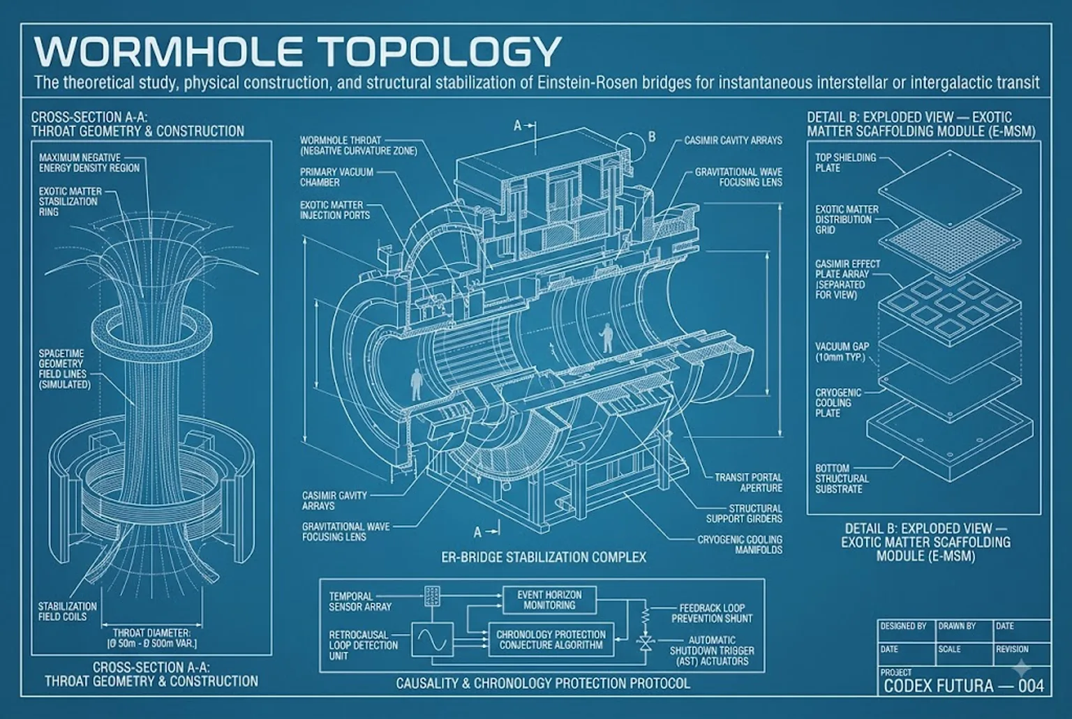 Blueprint engineering schematic for Wormhole Topology.
