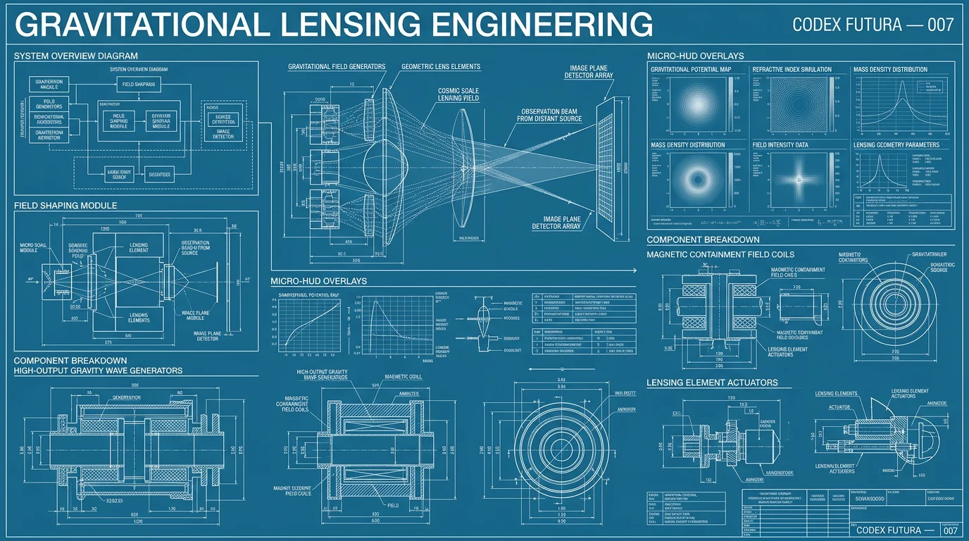 Blueprint schematic for curvature lens array and deep-field interferometry aperture.