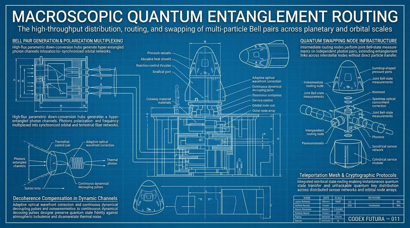 Blueprint visualization for Macroscopic Quantum Entanglement Routing
