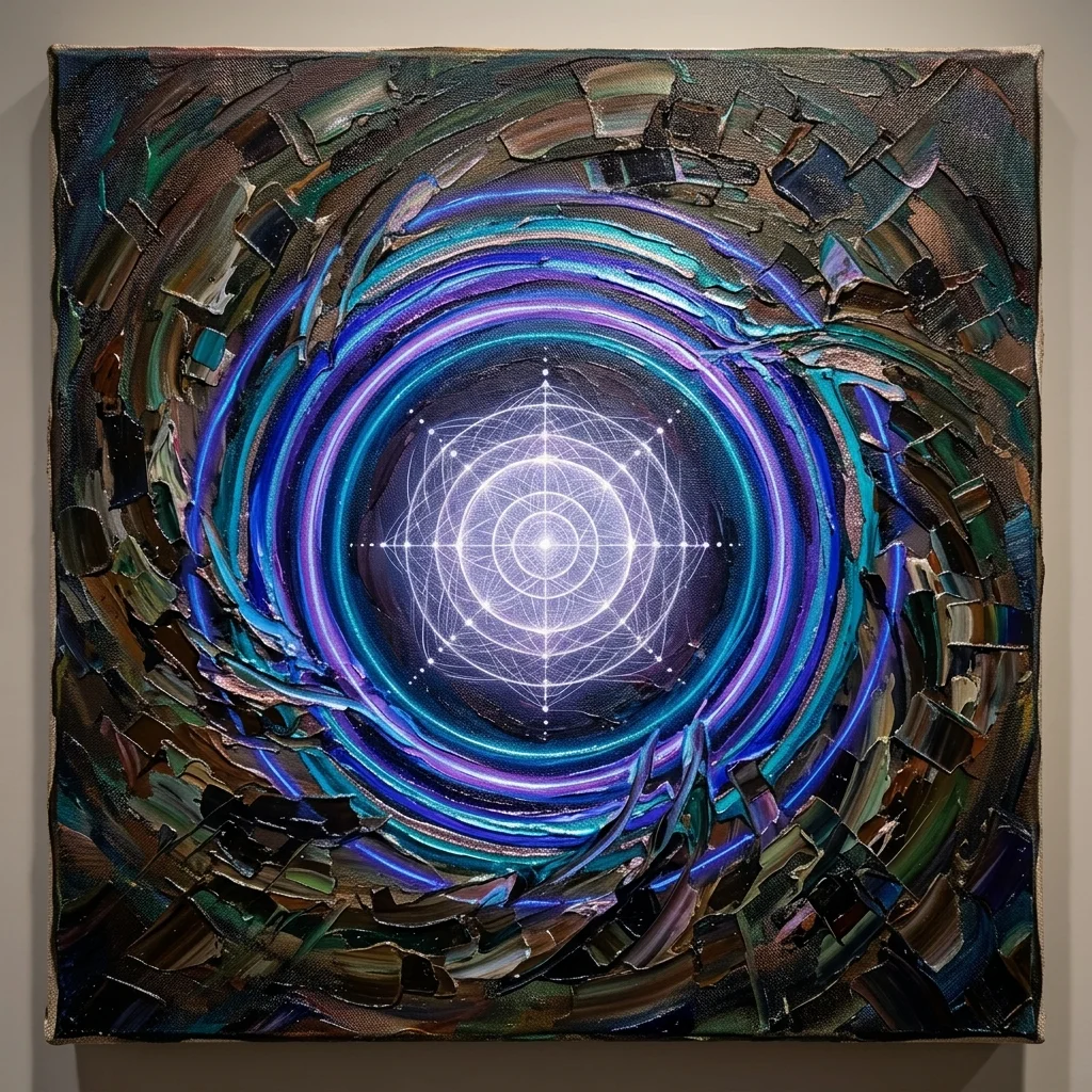 Artistic visualization of active vacuum decoherence suppression around quantum superposition state.